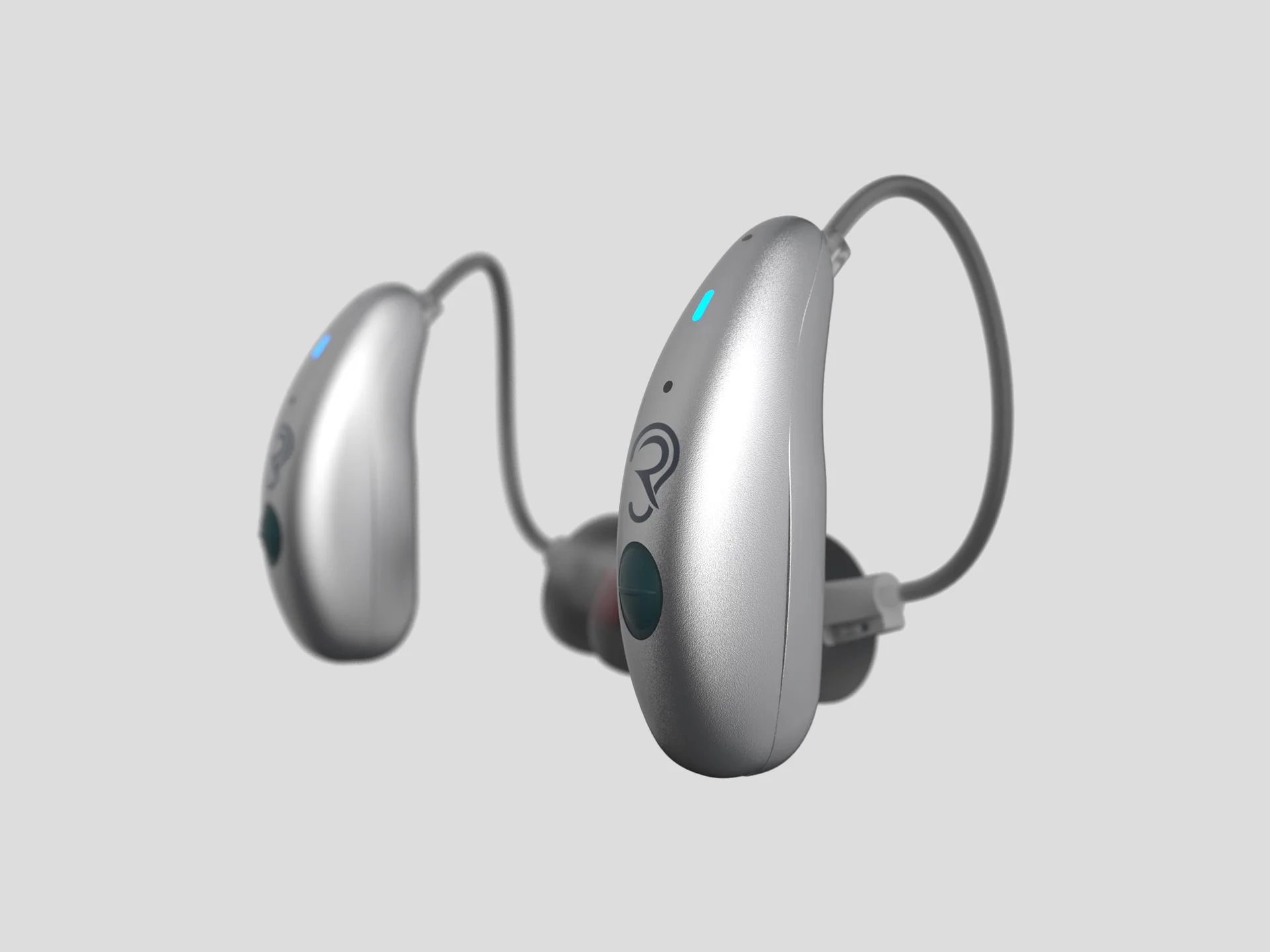 Aura hearing aid device designed by Formeta Design for Ramses Hearings