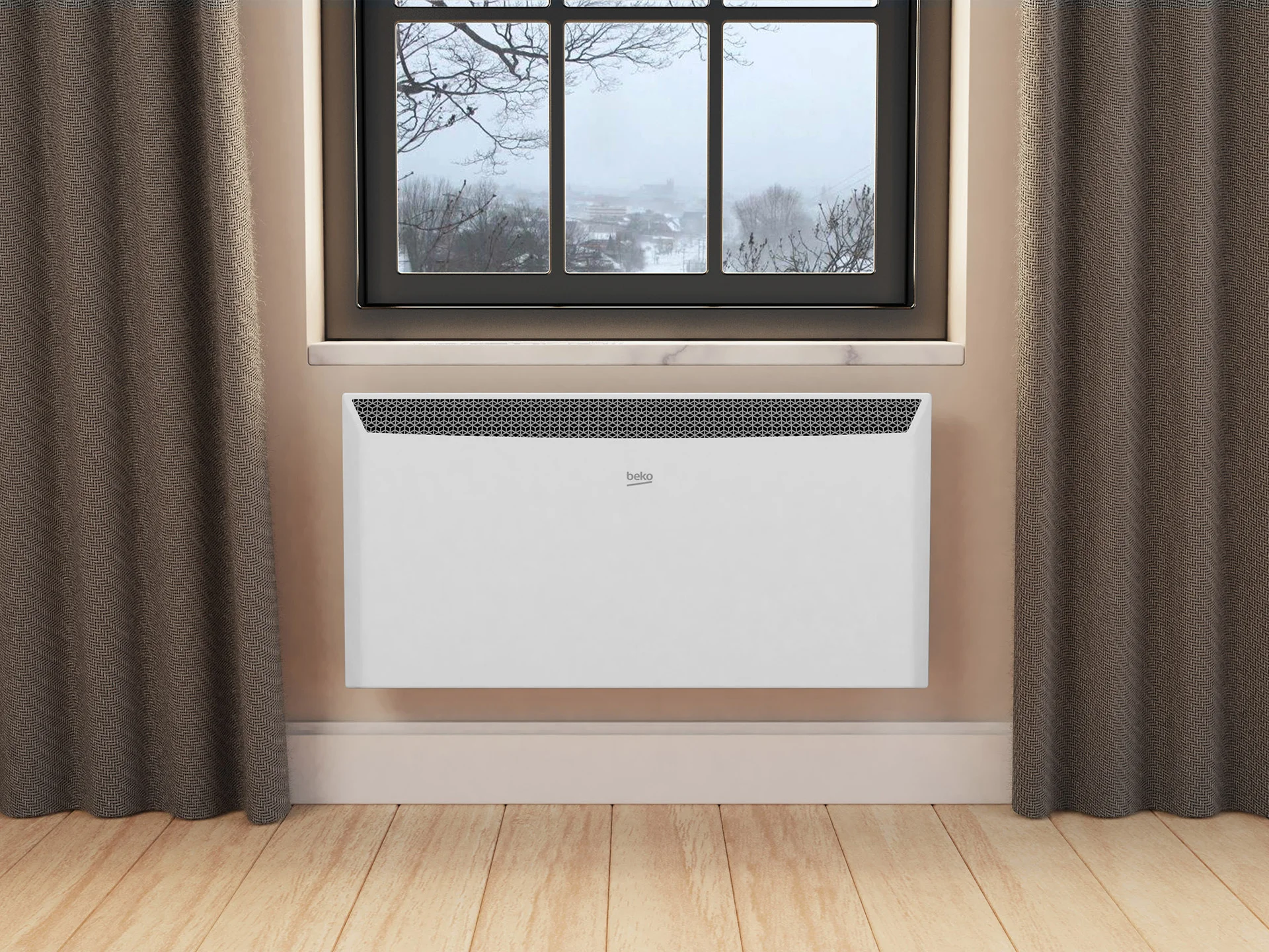 Convection heater with minimalist design developed by Formeta Design for efficient home heating