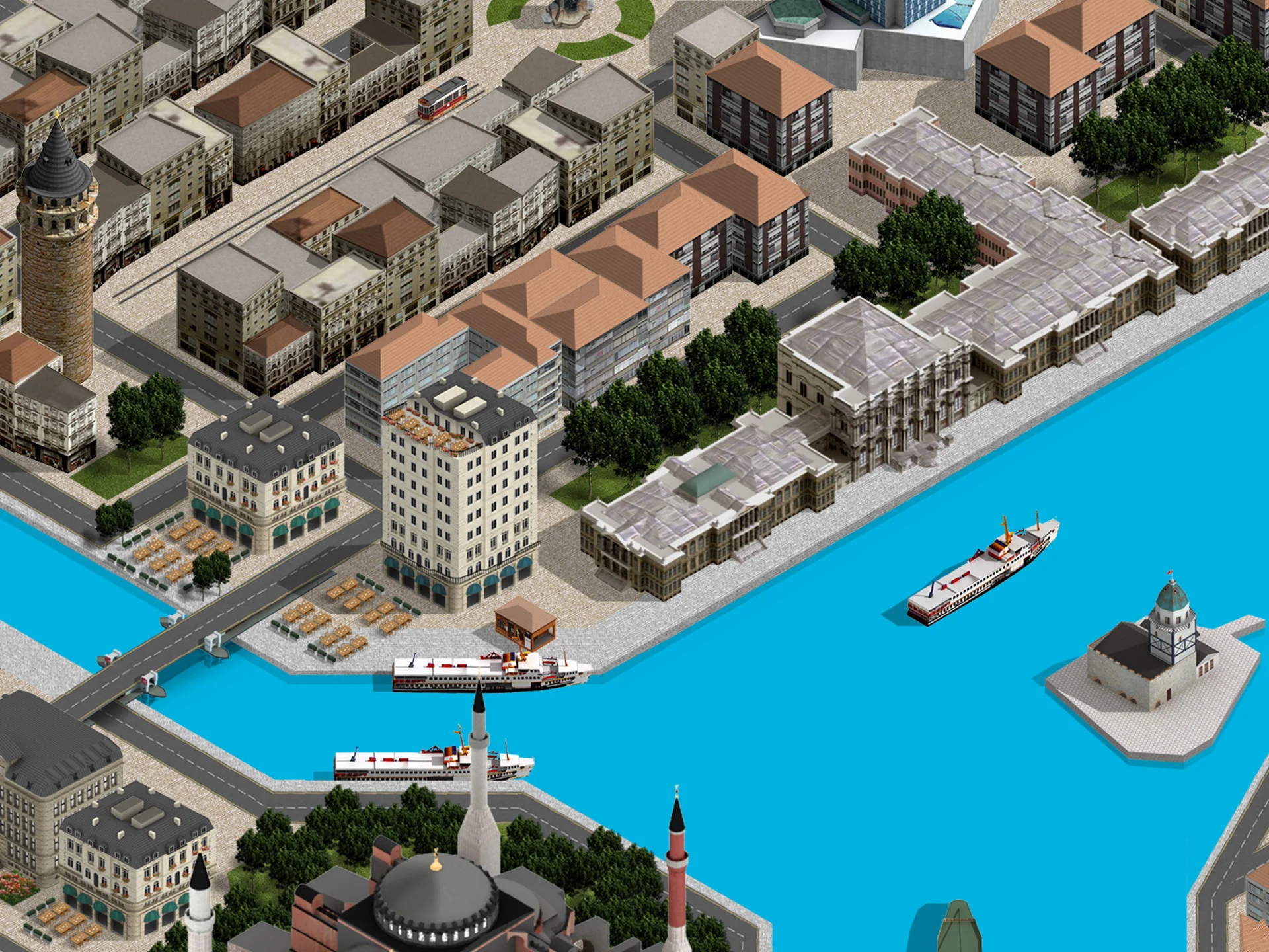 Devri Alem isometric city games designed by Formeta Design with illustrated storytelling approach