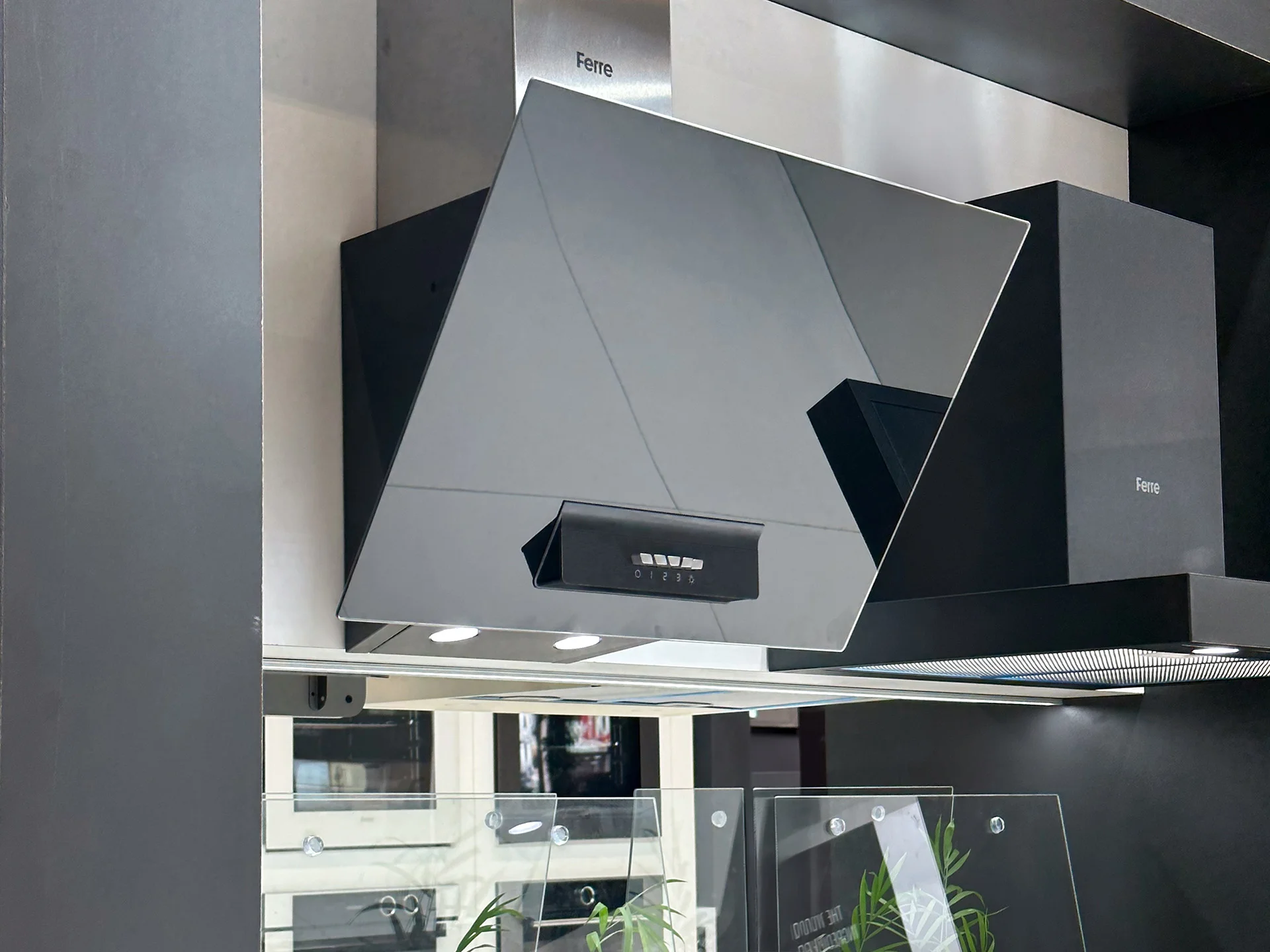 Ferre AEC built-in oven concept designed by Formeta Design with angled edge control panel