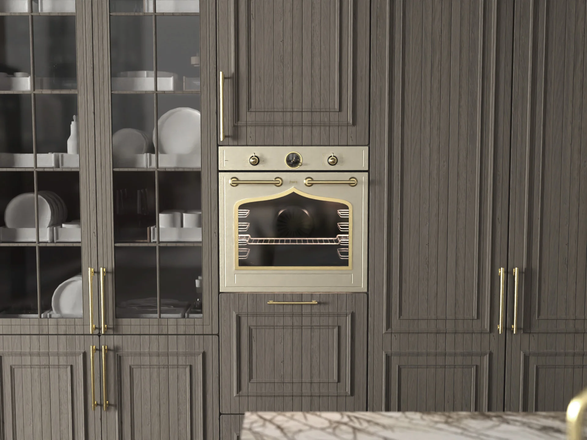 Ferre Ogee built-in oven designed by Formeta Design with sculpted front geometry