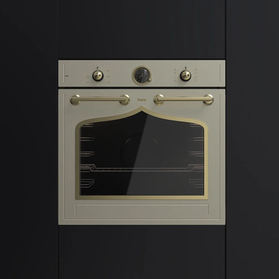 Ferre Ogee built-in oven designed by Formeta Design with sculpted front geometry