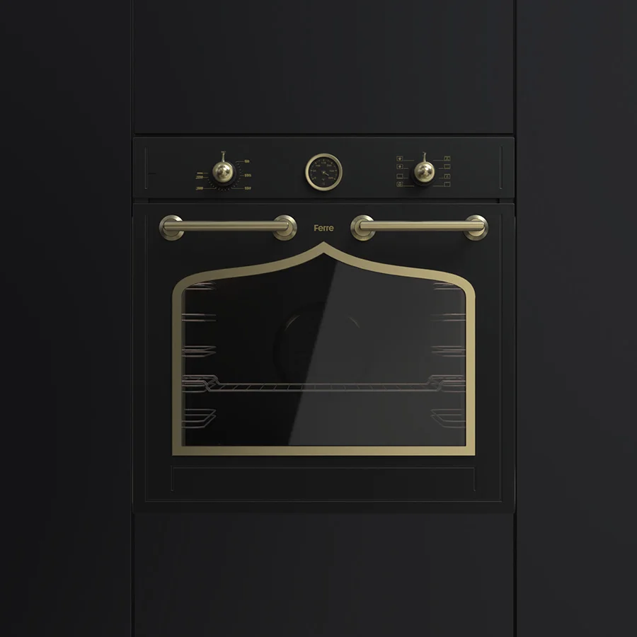 Ferre Ogee built-in oven designed by Formeta Design with sculpted front geometry