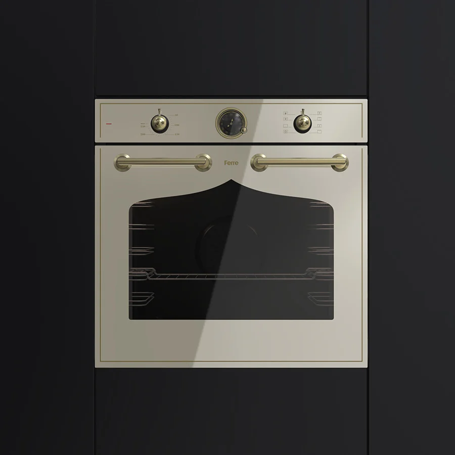 Ferre Ogee built-in oven designed by Formeta Design with sculpted front geometry