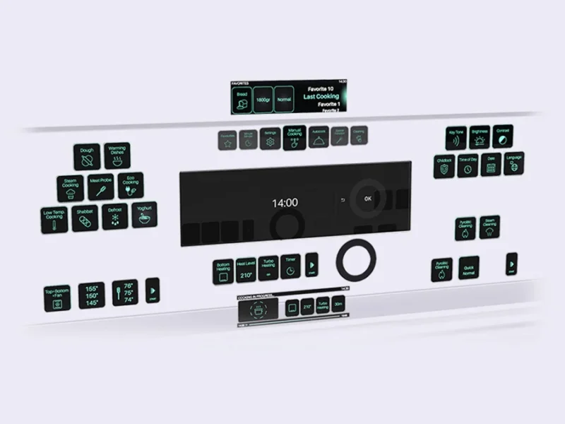 UX interface design of a built-in oven created by Formeta Design for Ferre