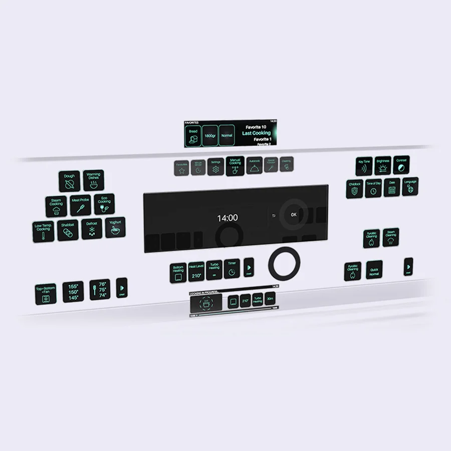 UX interface design of a built-in oven created by Formeta Design for Ferre