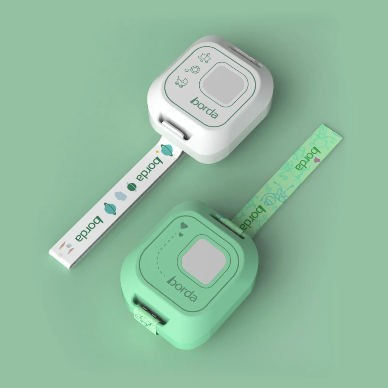 Infant Tag and Mother Tag baby safety tracking device for infants, designed by Formeta Design for Borda Technology