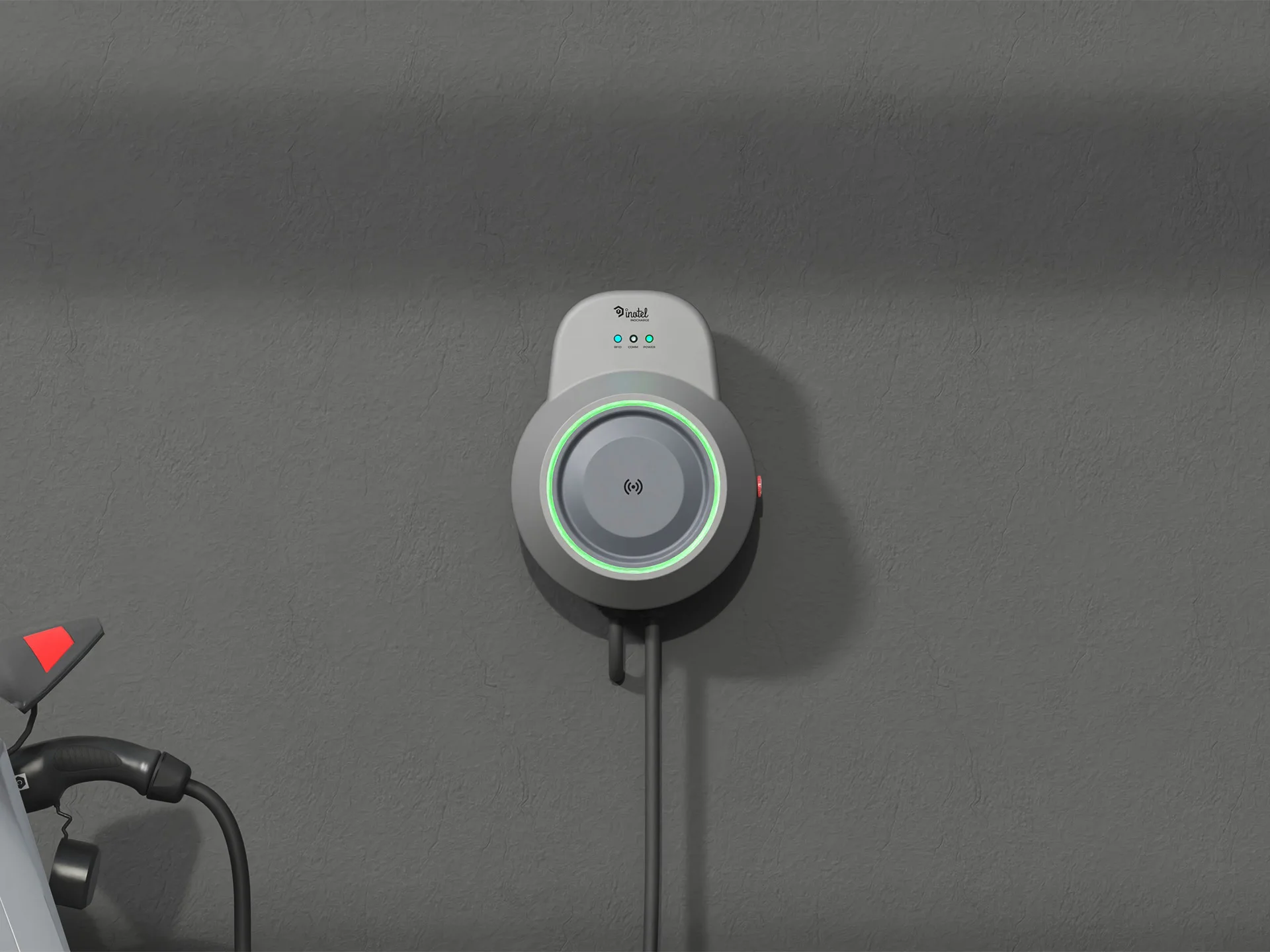 Inocharge electric vehicle charging station designed by Formeta Design for Inotel