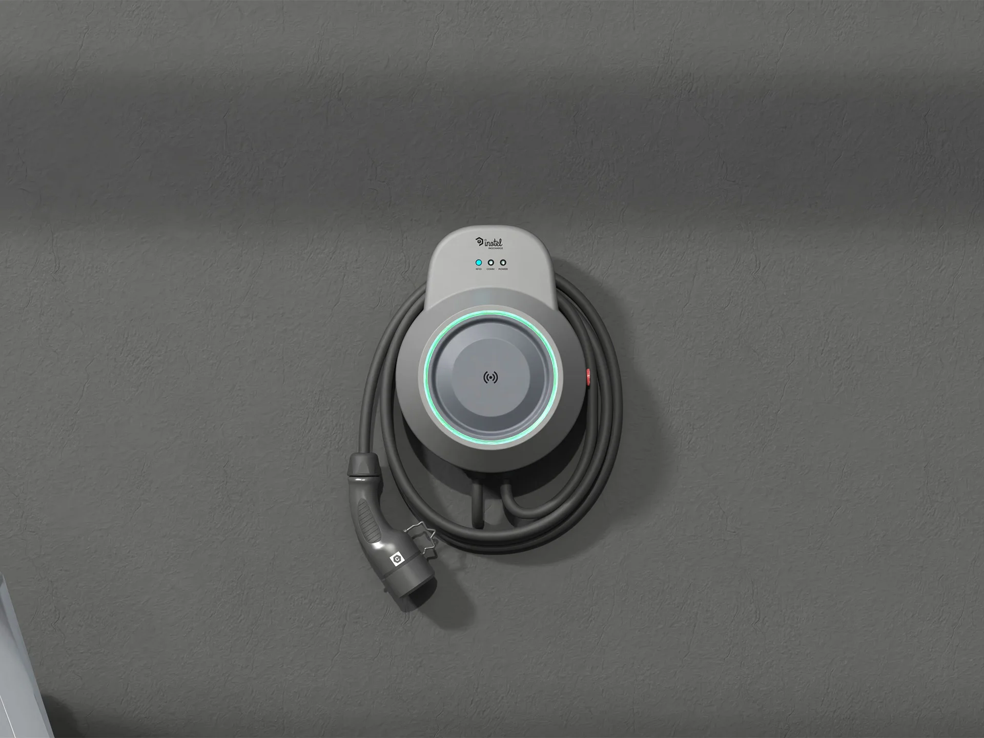 Inocharge electric vehicle charging station designed by Formeta Design for Inotel