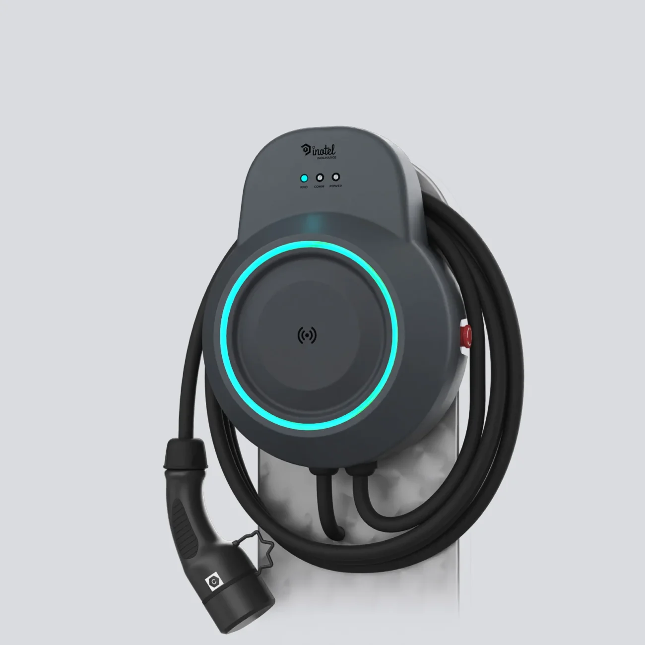 Inocharge electric vehicle charging station designed by Formeta Design for Inotel