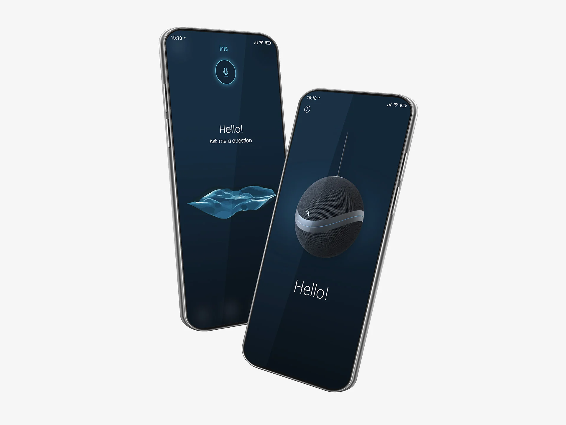 IRIS UX AI Asistant Device Interface designed by Formeta Design with elegant app