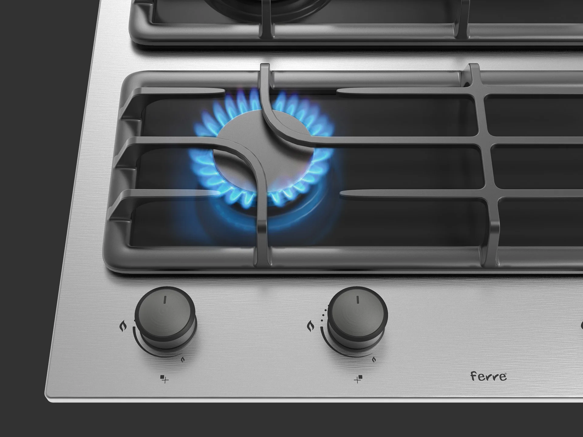 Modular builtin gas hob designed by Formeta Design for Ferre, allowing multi fuctional gas location customisation