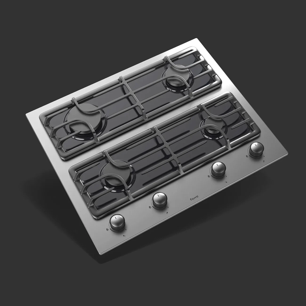 Modular builtin gas hob designed by Formeta Design for Ferre, allowing multi fuctional gas location customisation