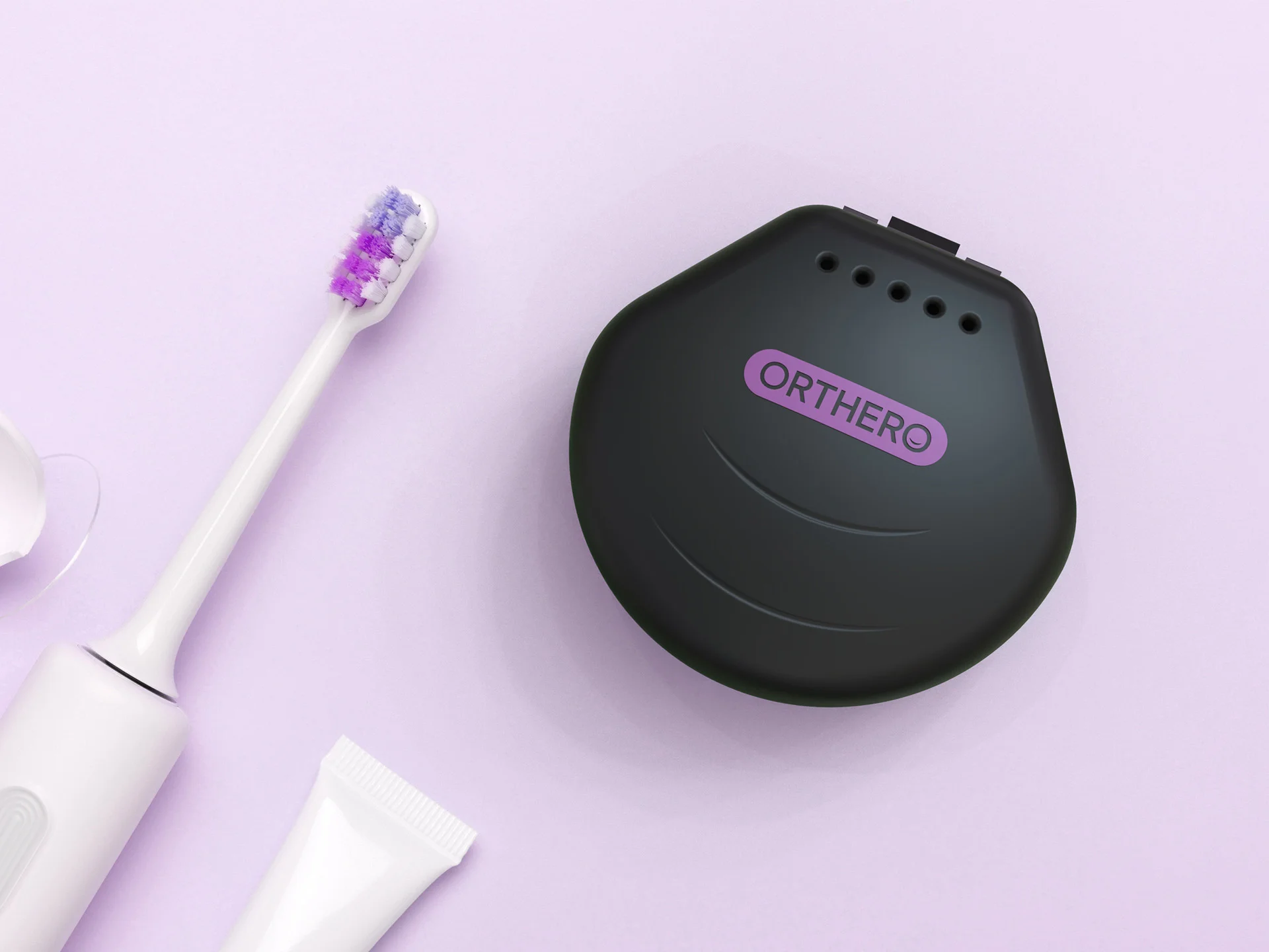 Pearl retainer case for clean aligners designed by Formeta Design for daily wellness