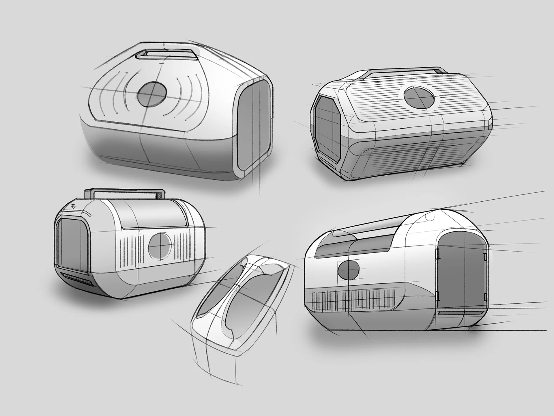 Pet Grooming Box designed by Formeta Design as utilizing place air ducts to collect fur