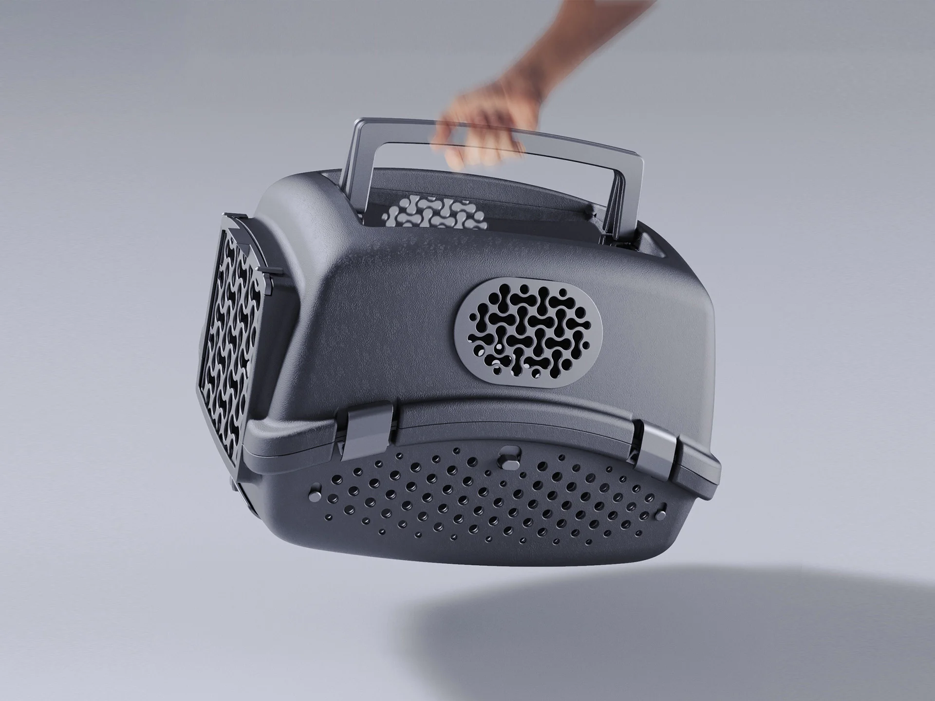 Pet Grooming Box designed by Formeta Design as utilizing place air ducts to collect fur