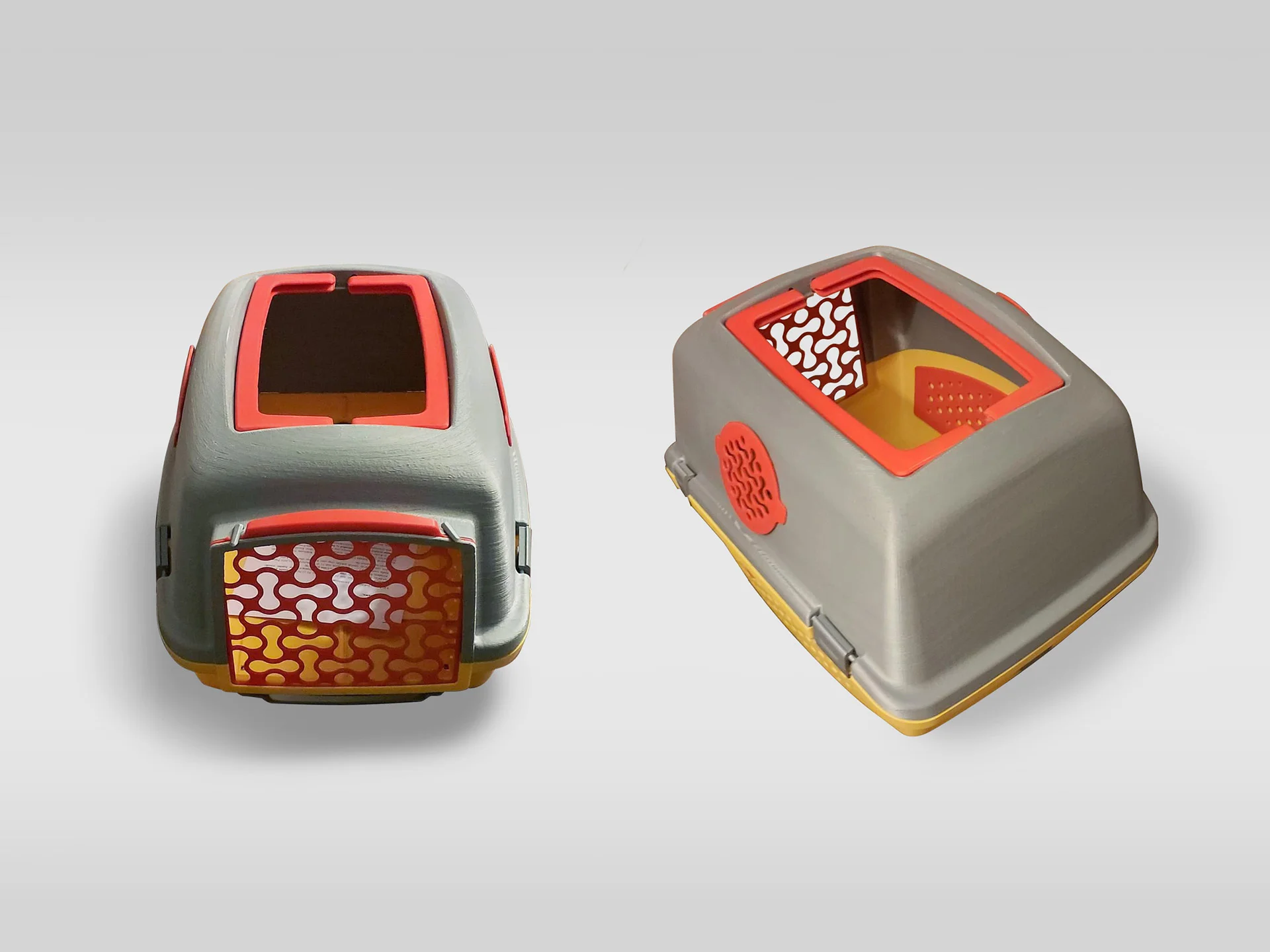 Pet Grooming Box designed by Formeta Design as utilizing place air ducts to collect fur