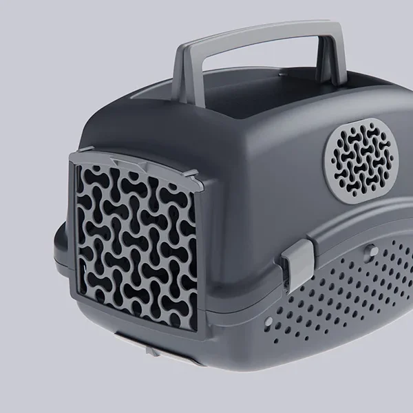 Pet Grooming Box designed by Formeta Design as utilizing place air ducts to collect fur