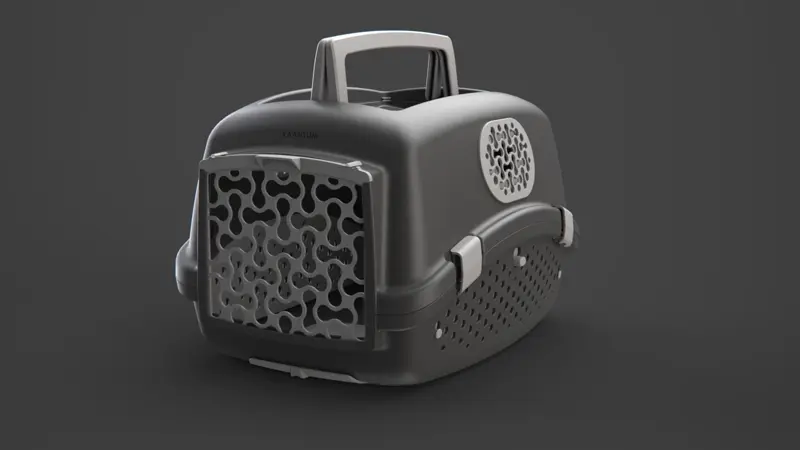 Pet Grooming Box designed by Formeta Design as utilizing place air ducts to collect fur