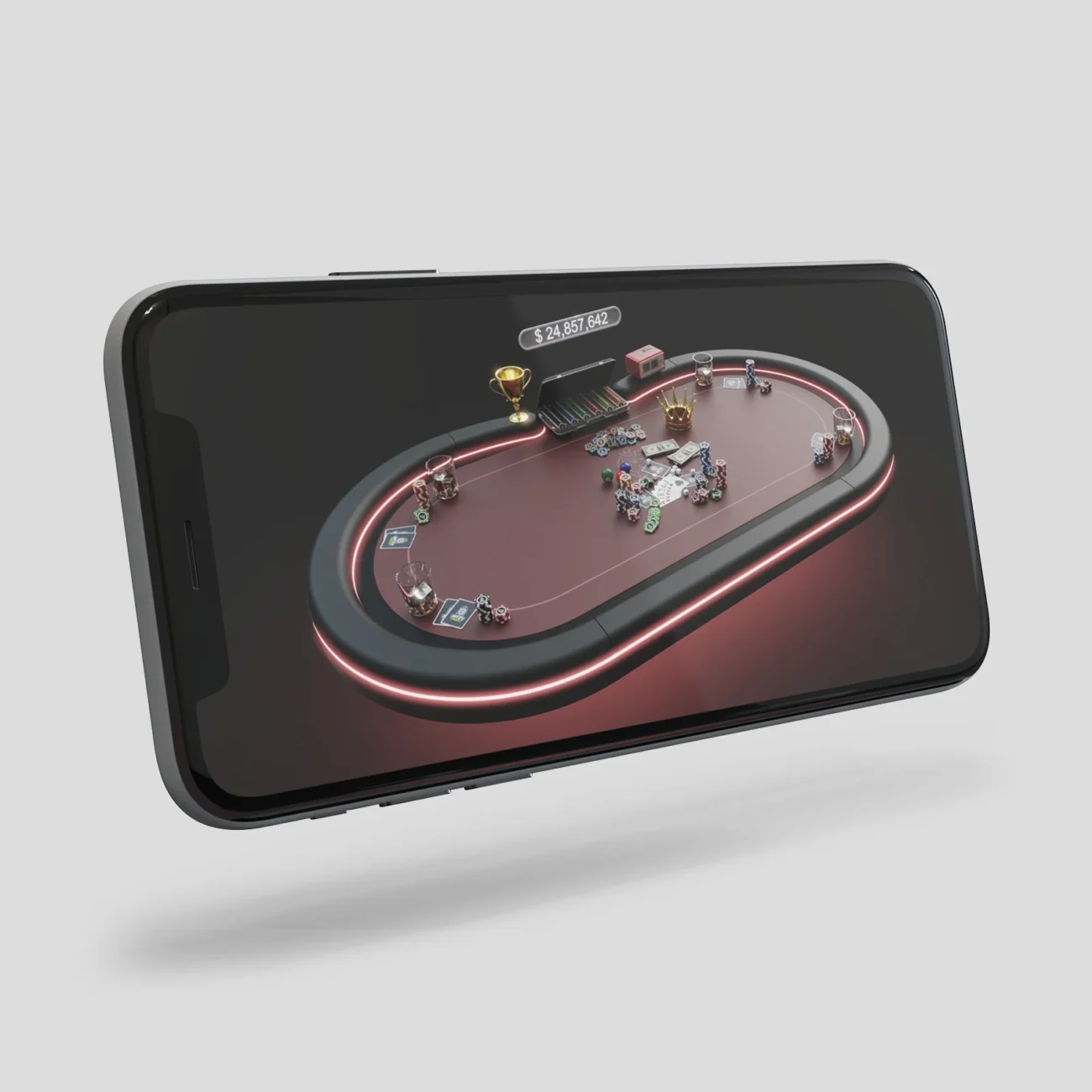 Ritzy Games Poker Game UX Interface designed by Formeta Design with playful identity system