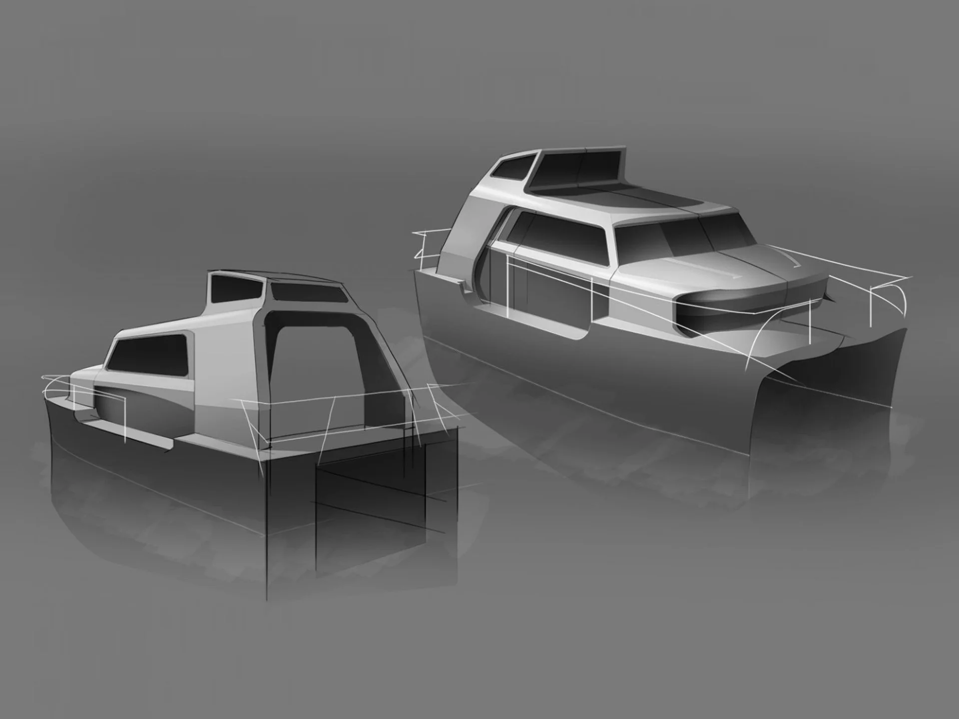 Seacat electric water taxi designed by Formeta Design for TVY Marine