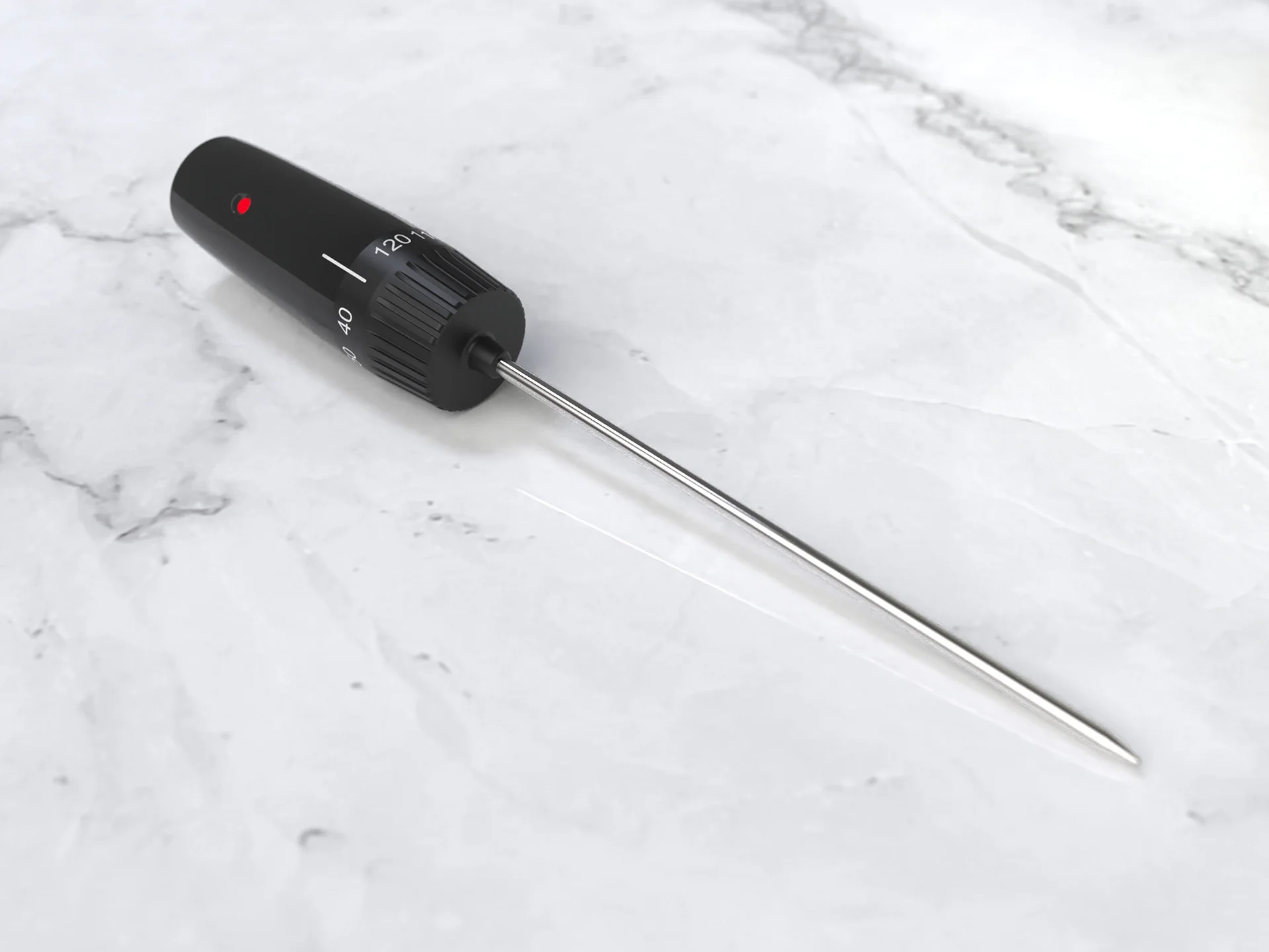 Smart meat probe designed by Formeta Design for precise cooking and temperature control