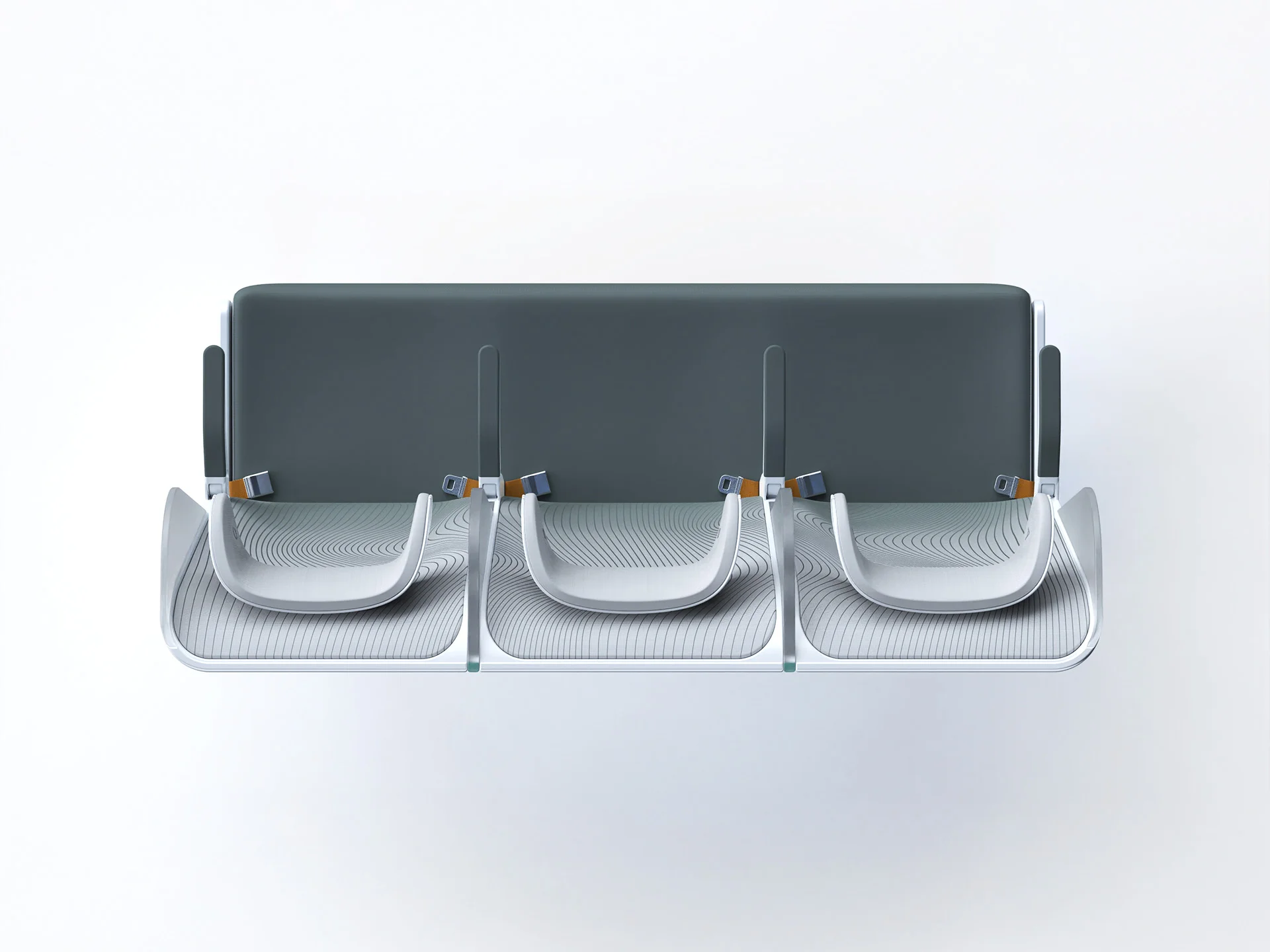 S-PRO plane seat design by Formeta Design, three-seat no-touch economy bench