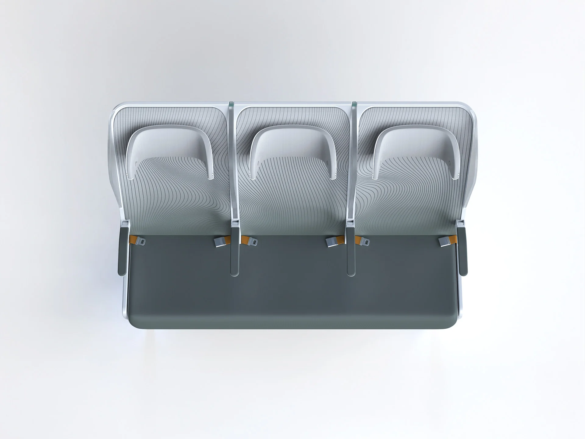 S-PRO plane seat design by Formeta Design, three-seat no-touch economy bench