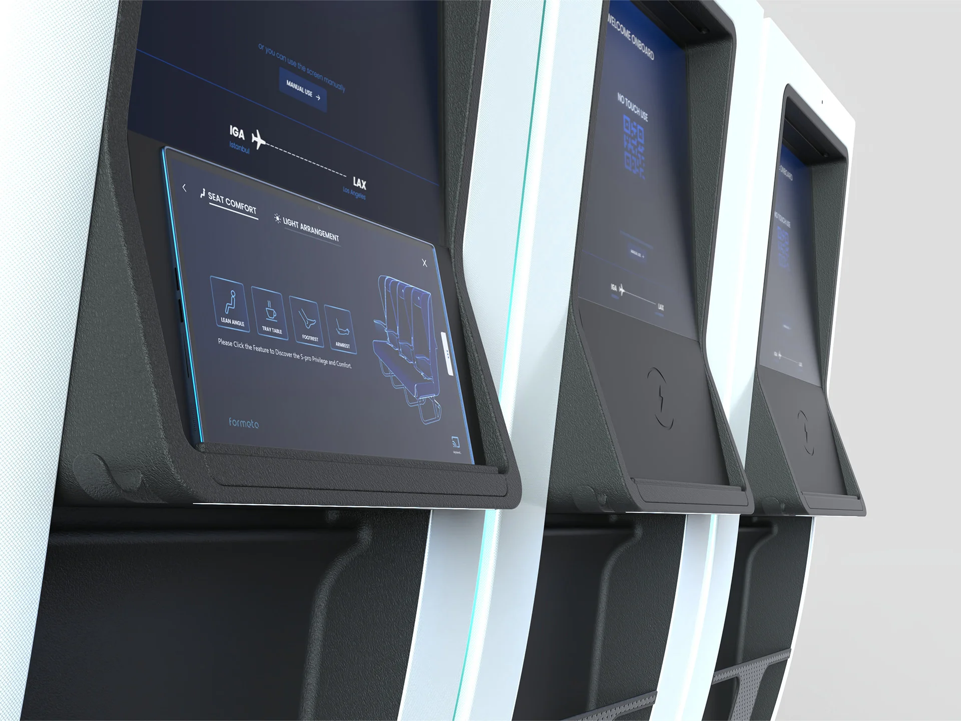 UX visualization of S-PRO plane seat by Formeta Design