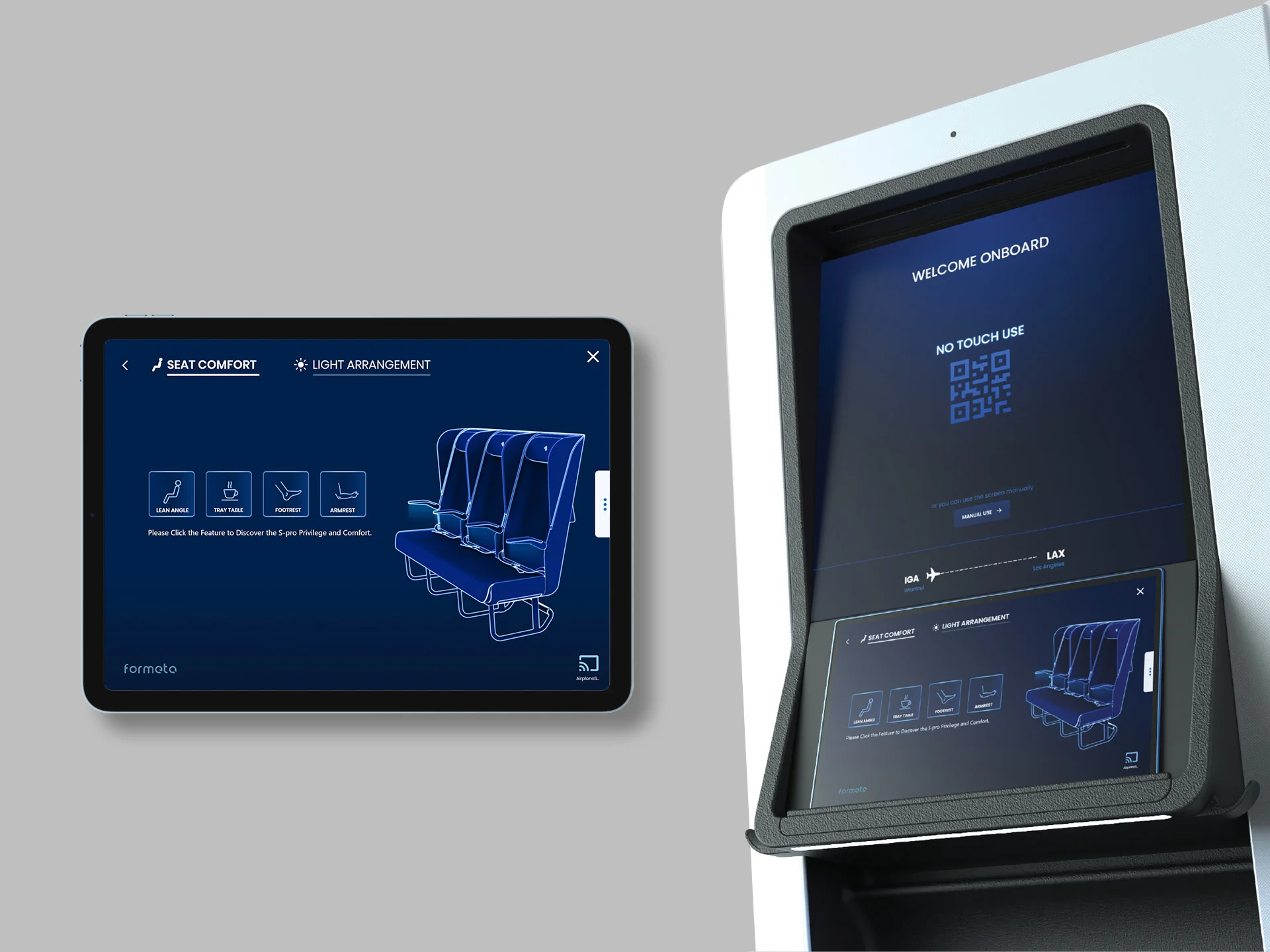 UX visualization of S-PRO plane seat by Formeta Design