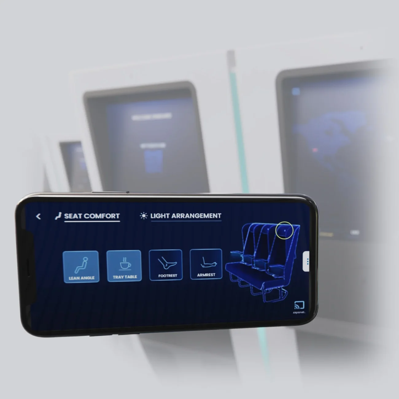 UX visualization of S-PRO plane seat by Formeta Design