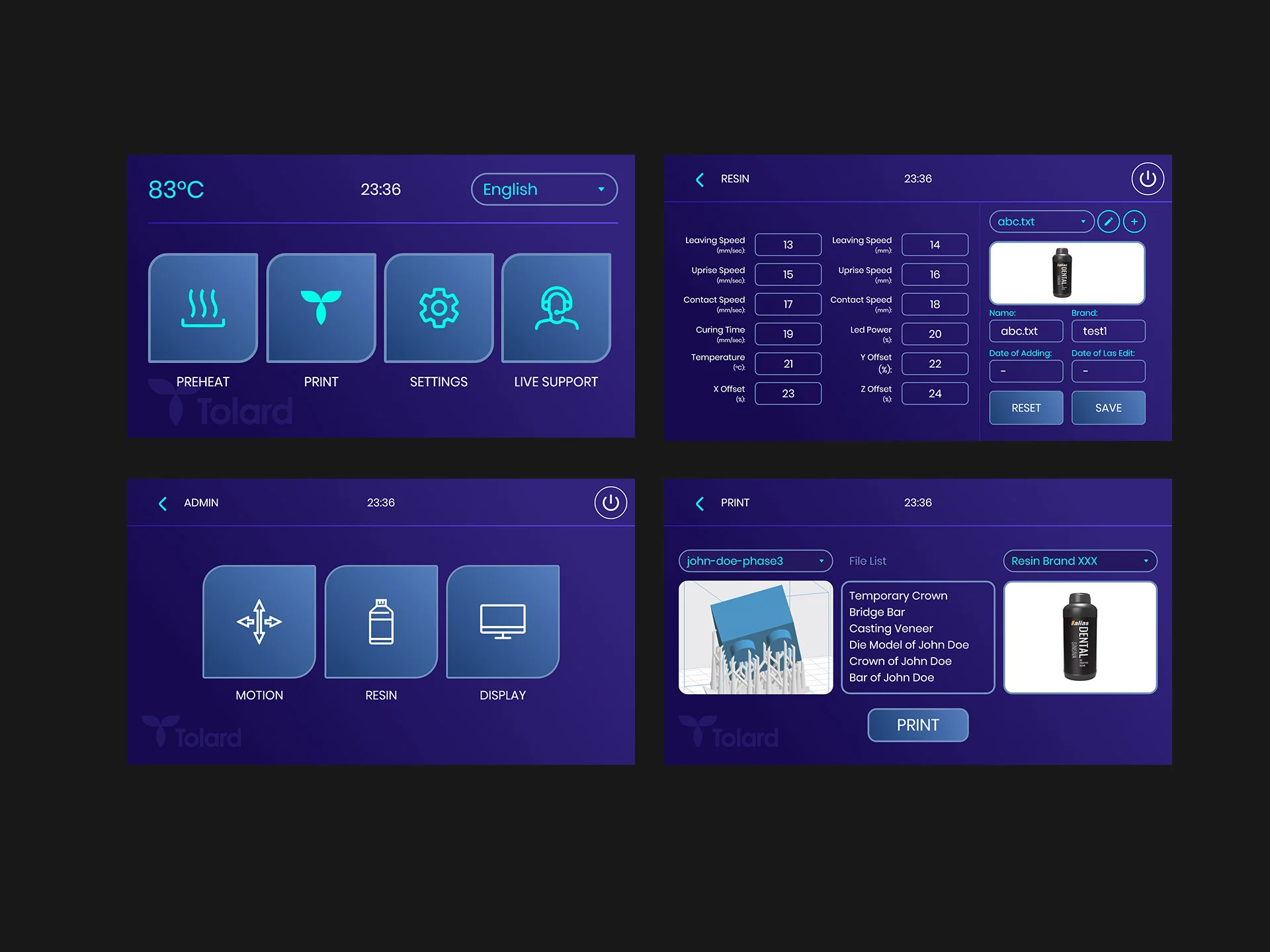 T-Rox Dental 3D Printer designed by Formeta Design for heavy-duty operational environments for Tolard Technology