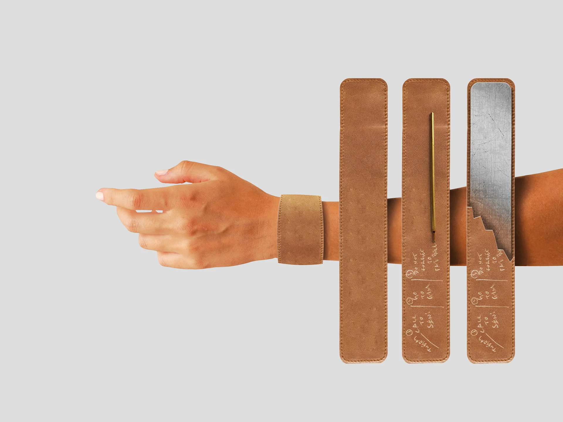 Wristwatch Foldable Notepad designed by Formeta Design with intuitive time reading interface
