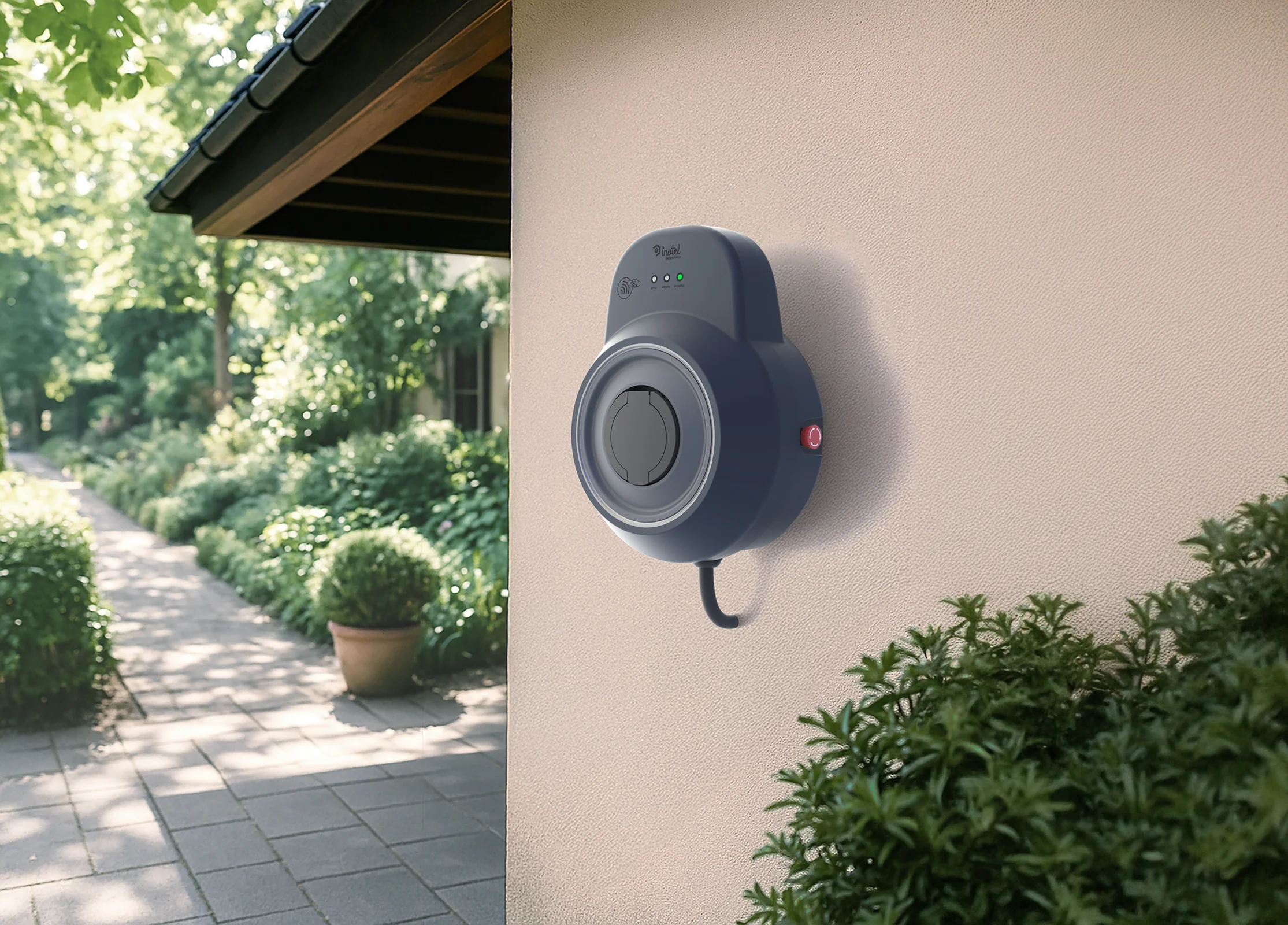 Inocharge electric vehicle charging station designed by Formeta Design for Inotel