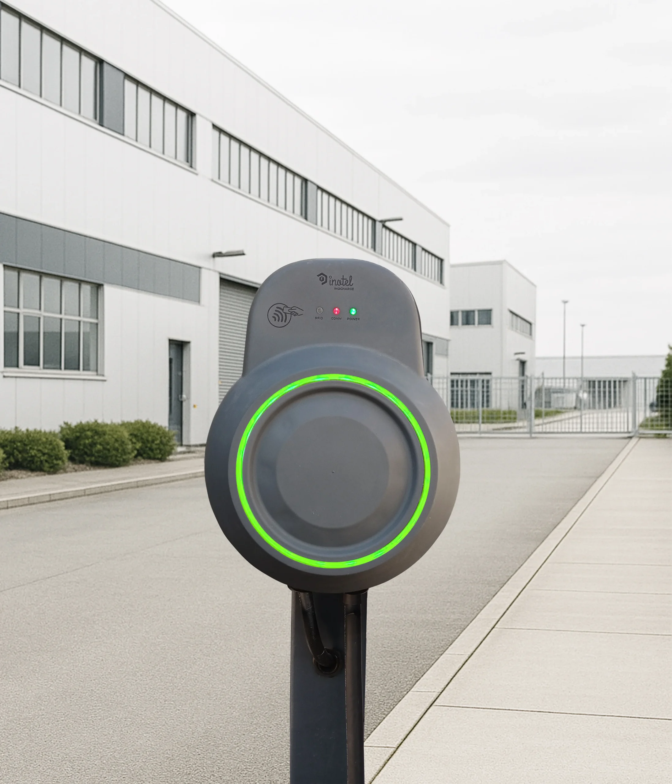 Inocharge electric vehicle charging station designed by Formeta Design for Inotel