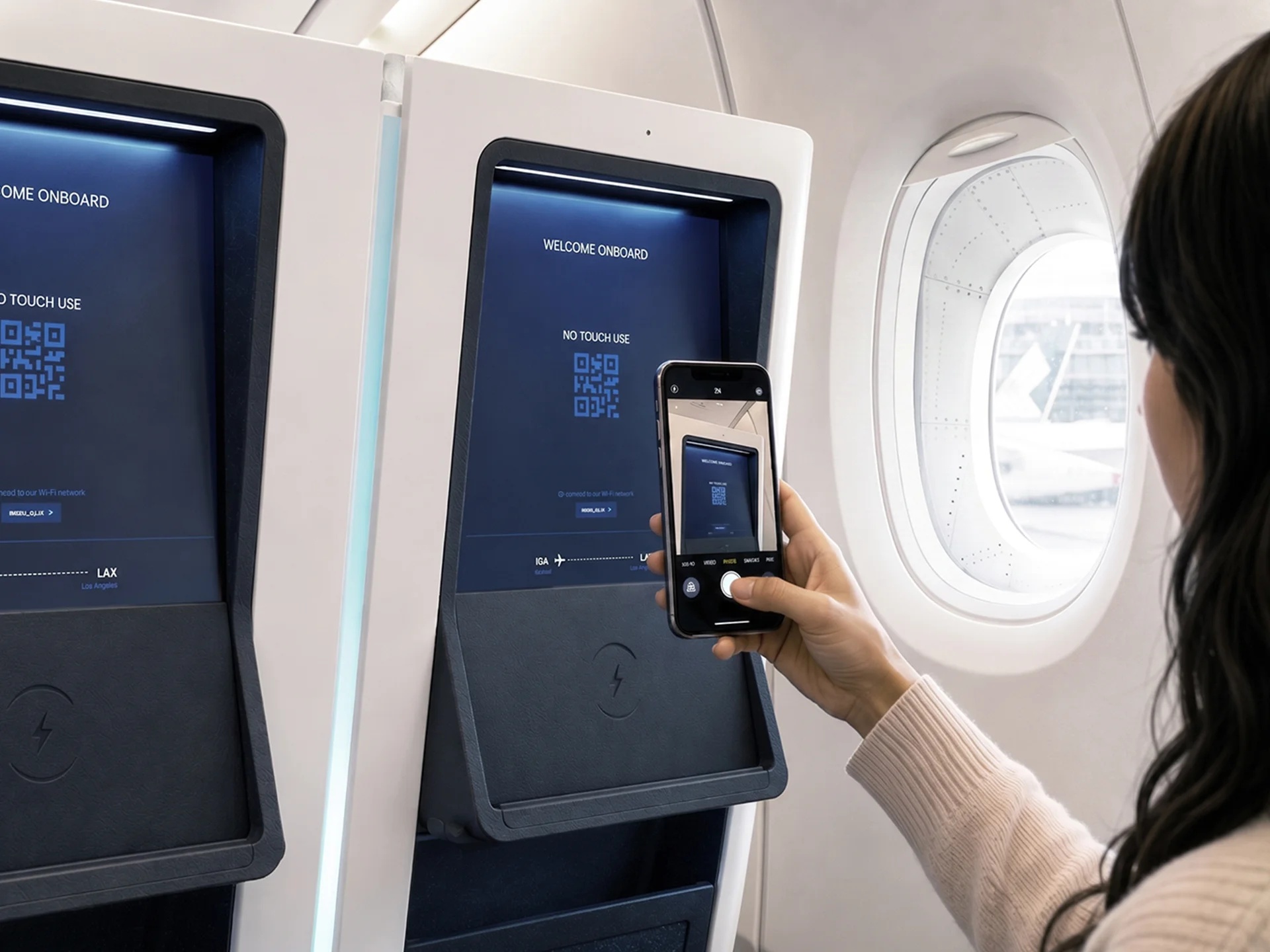 S-PRO plane seat design by Formeta Design, three-seat no-touch economy bench