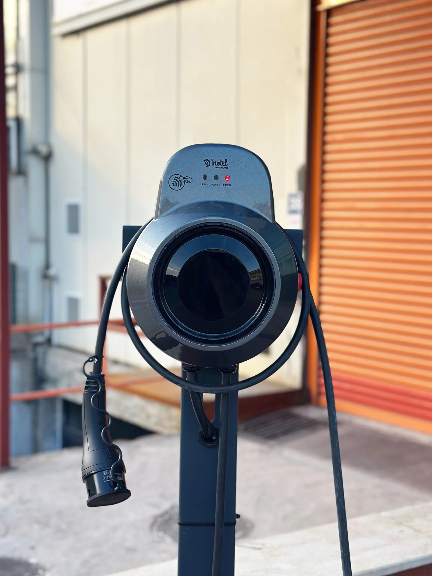 Inocharge electric vehicle charging station designed by Formeta Design for Inotel