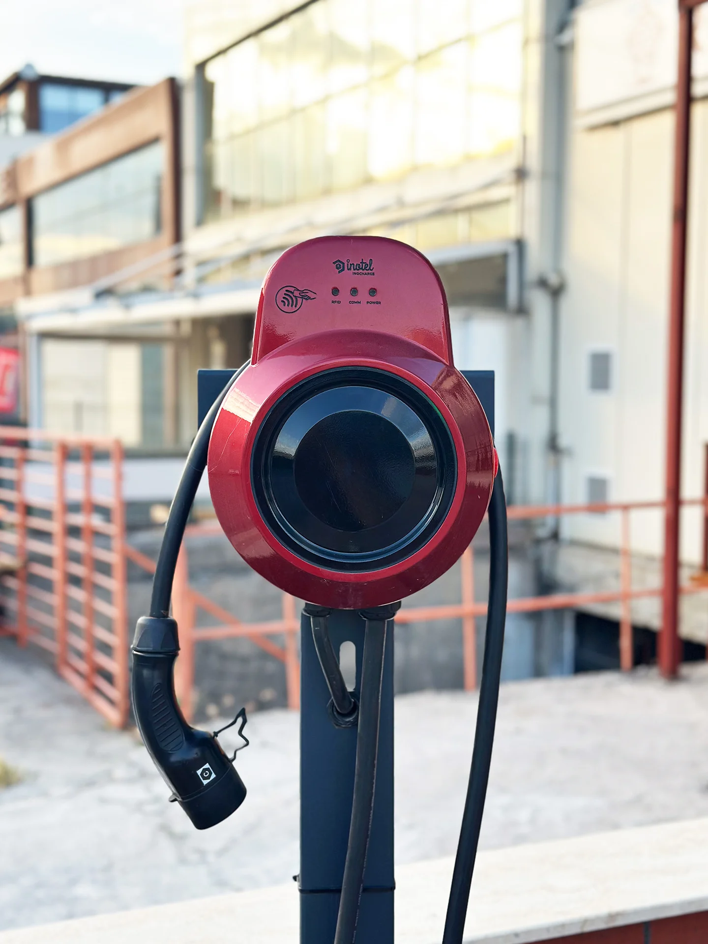 Inocharge electric vehicle charging station designed by Formeta Design for Inotel
